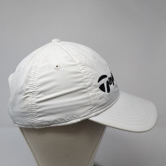 TaylorMade Strapback Hat Solid White One Size Vent Holes Outdoor - Picture 5 of 8
